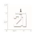thumbnail image 2 of Sterling Silver/Rhodium-plated Polished Number 21 Charm, 2 of 2
