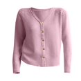 thumbnail image 4 of Kaondbfi Women's Cardigan, V Neck Long Sleeved Cardigan Loose Fitting Sweater Knitwear Winter Clothing for Women, 4 of 5
