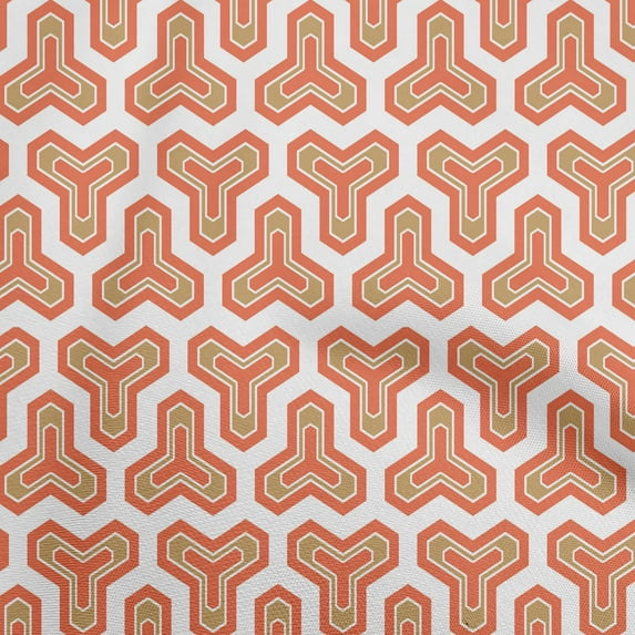oneOone Silk Tabby Red Fabric Geometric Craft Projects Decor Fabric Printed By The Yard 42 Inch Wide