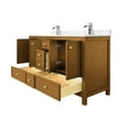 thumbnail image 7 of MEDUNJESS 60" Premium Double Sinks Bath Vanity Cabinet in Brown Oak with Calacatta Marble Countertop & Faucet Hole, 7 of 7