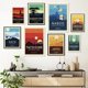 thumbnail image 2 of Pintura en lienzo con paisaje abstracto de la estrella de Hoth, planeta Tatooine retro, impresiones de carteles de películas minimalistas de Wars para la decoración del hogar de la sala de estar, 2 of 5