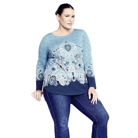 Avenue Women's Plus Size Delilah Placement Top