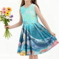 thumbnail image 4 of SGFCWSX Girls Sleeveless Dress Crew Neck Print A-Line Summer Party Dresses for Kids Multicolor Size 4-5 Years, 4 of 6