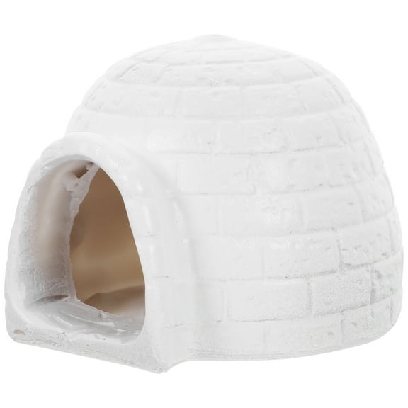 OUNONA Fish Hideout Igloo Model White Resin 1Pack