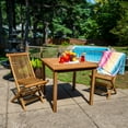 thumbnail image 4 of Sunnydaze 31.5" Teak Square Outdoor Dining Table, 4 of 11