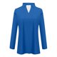 thumbnail image 3 of MHFRRA Camiseta de Manga Larga con Cuello En V y Solapa para Mujer, Color Liso, Talla 5 Azul, 3 of 3