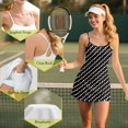 thumbnail image 7 of KEIAHUAN Black Polka Dot Athletic Dresses for Women 2 Piece Set Cross Backless Tennis Dress with Shorts Moisture Wicking Golf Dress with Pocket A Line Golf Outfits X-Small, 7 of 7