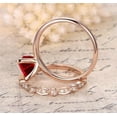 thumbnail image 4 of 1.75 Carat Ruby 6mm Princess cut with Moissanite Diamond Engagement Bridal Wedding Ring Set in 10k Rose Gold, 4 of 4