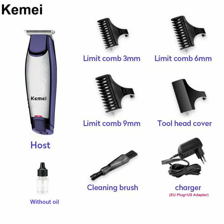 Kemei KM-5021 Beard Hair Trimmer Portable Electric Clipper 0.1mm T-outliner Razor Cordless Hair Cutting Shaving Machine For Men Barber Salon Tool Rechargeable Walmart.com