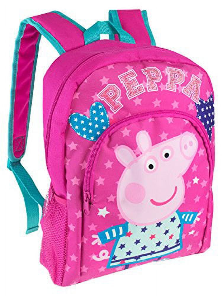 Disney Peppa Pig Girls Backpack | Pink George Pig Adventure | Merchandise Rucksack with Pencil Case, Water Bottle | Back to School