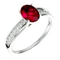 thumbnail image 2 of SuperJeweler 1 1/2 Carat Oval Shape Created Ruby and Diamond Ring In Sterling Silver For Women, 2 of 6