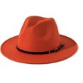 thumbnail image 1 of SURJDE Women Belt Buckle Fedora Hat, 1 of 6