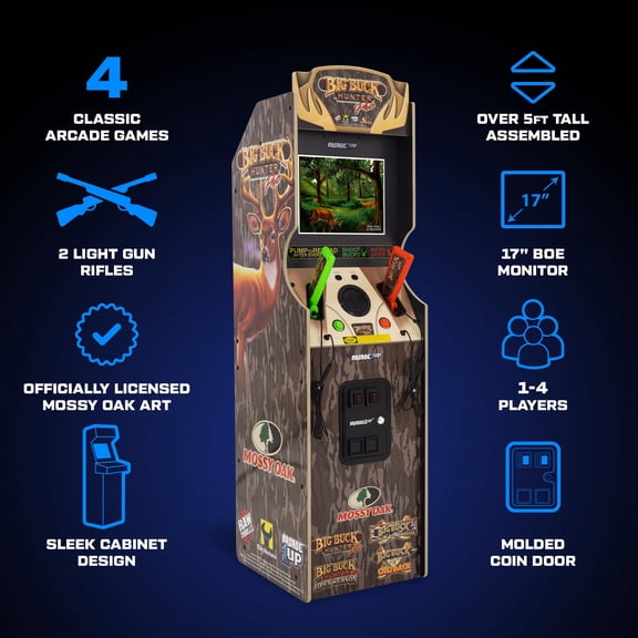 Open Box Arcade1Up Big Buck Hunter Mossy Oak Deluxe Arcade Machine