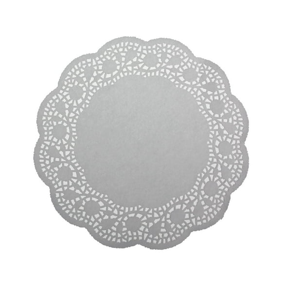LJY 100 Pcs Napperons Ronds en Dentelle Blanche pour Emballage de Gâteaux Décoration de Table de Mariage (10.5 Pouces)