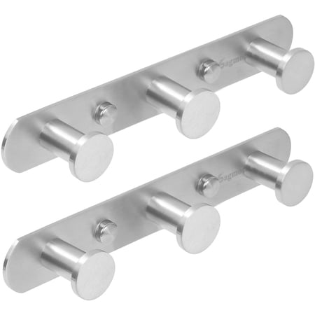 Towel Hook Rack Brushed Nickel 2 Pack 5 Inch Coat Hook Rail Wall ...