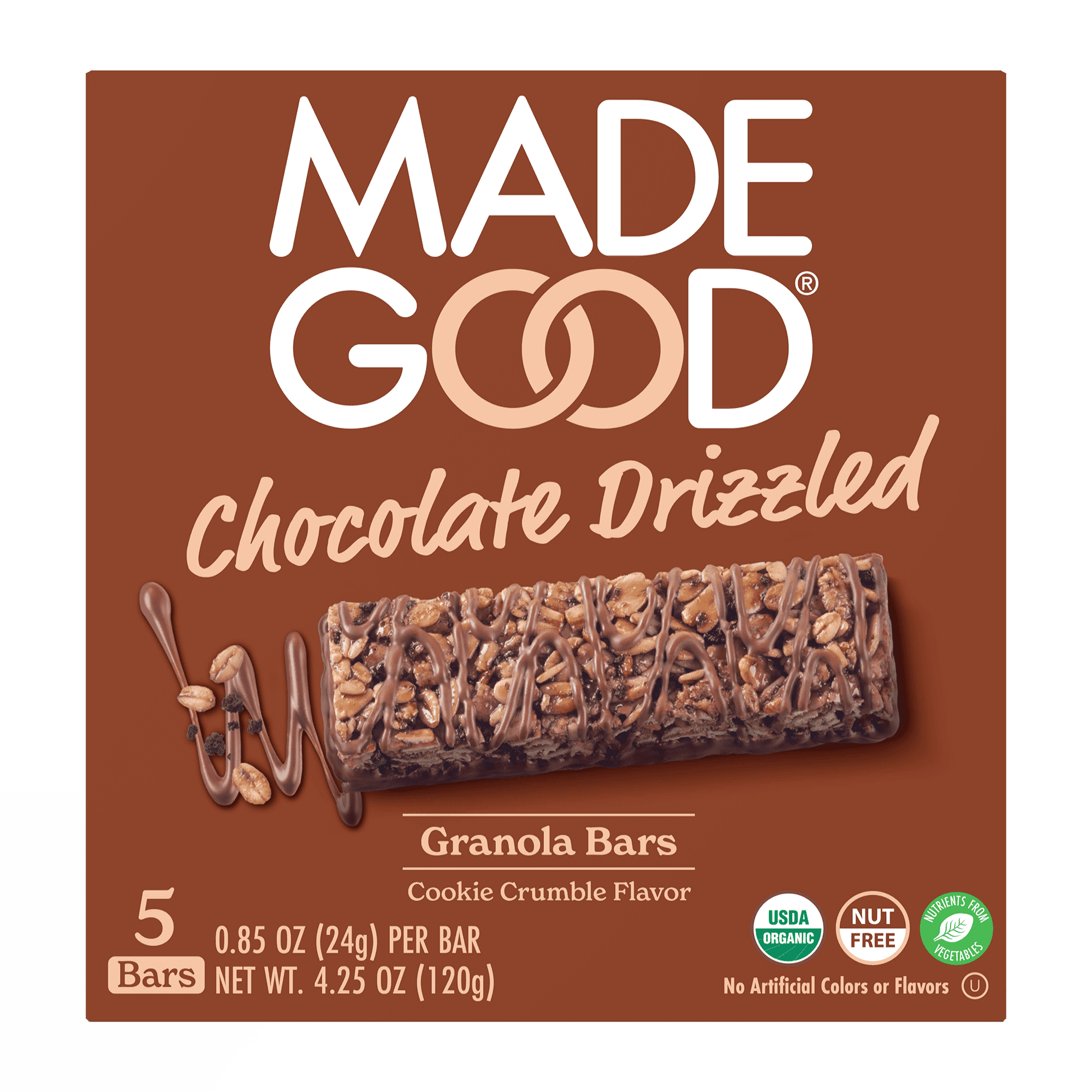 MadeGood Chocolate Drizzled Cookie Crumble Granola Bars