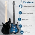thumbnail image 3 of Ktaxon 44in Electric Bass Guitar with 20W Amp, 4 String Flame Style Bass Guitar Starter Kit, Blue, 3 of 10
