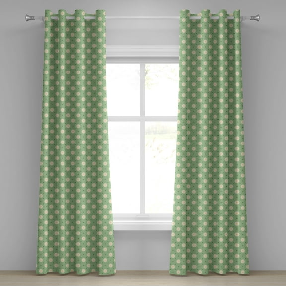 Ambesonne Garden Grommet Curtain, Spring Plants Yard, 50" x 120", Pale Green Cream Yellow