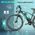 thumbnail image 4 of Gocio 27.5" Electric Bike for Adults, Peak 1000W Motor E-Mountain Bicycles, 22Mph Ebike, 48V 10.4Ah Removable Battery, 21-Speed Shimano, UL2849 Certified, 4 of 9