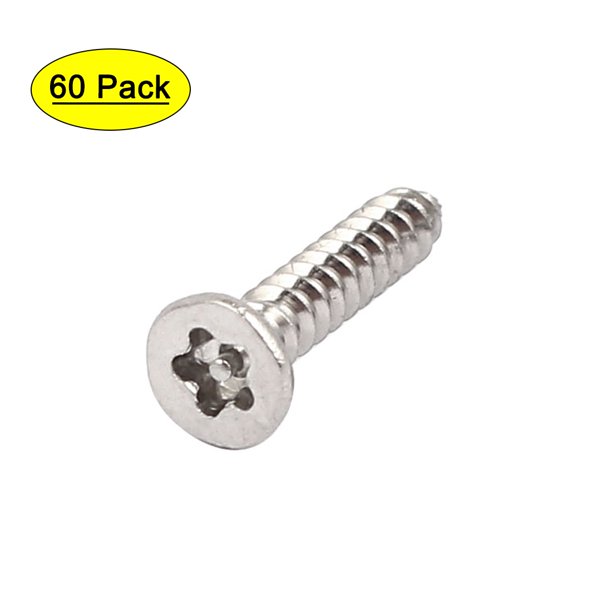 Uxcell M2.9x16mm 304 Stainless Steel Flat Head Torx Self Tapping Screw