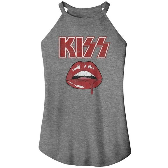 Kiss Drip Gray Frost Women's Sleeveless Rocker Tank Top