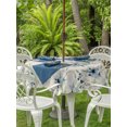 thumbnail image 3 of Outdoor Tablecloth with Umbrella Hole for Patio/Picnic/Party/Camping, Blue Green Floral Waterproof Table Cloth Round Cover Washable, Retro Country Spring Flowers Botanical Beige (Dia 54"), 3 of 9
