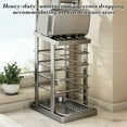 thumbnail image 4 of Knife Block with Drain Tray, Knife Holder without Knives, Kitchen Storage Knife Rack Decoration, Slanted Knife Stand, Countertop Knife Storage, Carbon Steel Cutlery Display Organizer, 4 of 6