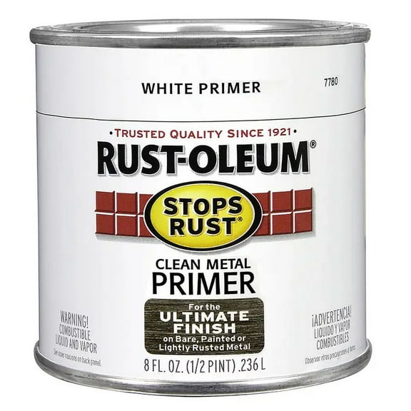 Rust-Oleum Stops Rust Clean Metal Primer, White, 1/2 Pt. 7780730
