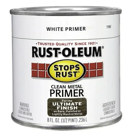 1/2 pt Rust-Oleum Brands 7780730 White Stops Rust Rusty Metal Primer