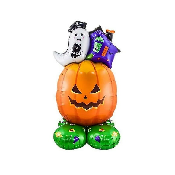 Halloween Effrayante Sorcière et Citrouille Ballon de Papier d'Aluminium Rempli d'Air(2pcs)