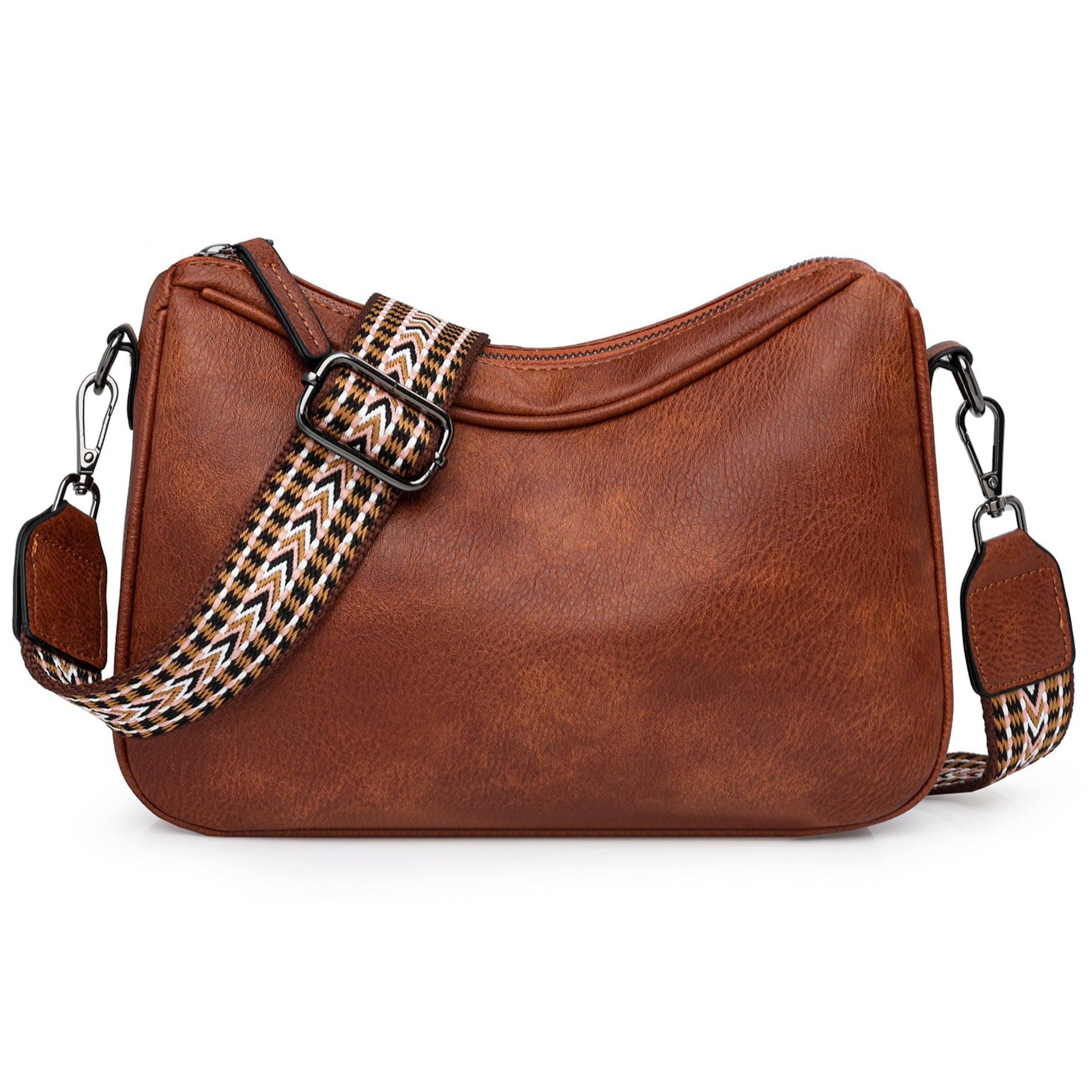 Shoulder Bag for Women, Trendy Purse and Handbag, Cute Hobo Tote Handbag Mini Clutch Purse with Zipper Closure, Brown