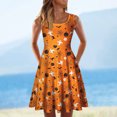 thumbnail image 2 of Vestido sin mangas cómodo suelto con estampado de Halloween con cuello redondo de verano para mujer a la moda Fridja  hjkh334, 2 of 5