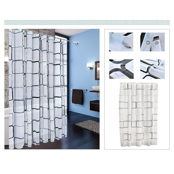 WHAMVOX 180x240CM Shower Curtain Printing Curtain Home Decor Waterproof Bathroom Decor Shower Curtains (Grids)