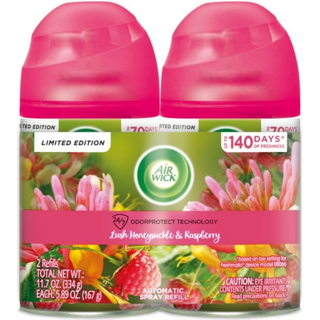 Air Wick Automatic Air Freshener Spray Refill  Lush Honeysuckle & Raspberry  Essential Oils