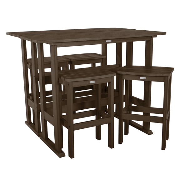 Highwood 6-pc Lehigh Balcony Set - Bar Height, Outdoor, Eco-friendly, Synthetic Wood