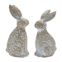 Melrose International LLC Rabbit (Set of 2) 7.25"H, 8"H Resin