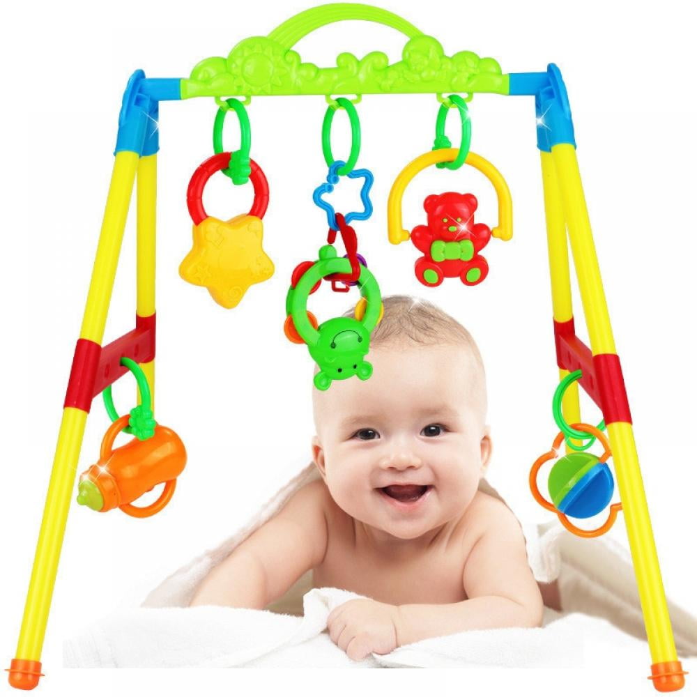 Baby Gym with 5 Toys Set Foldable Baby Play Gym Frame Activity Center