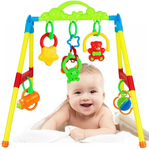 Baby Gym with 5 Toys Set Foldable Baby Play Gym Frame Activity Center