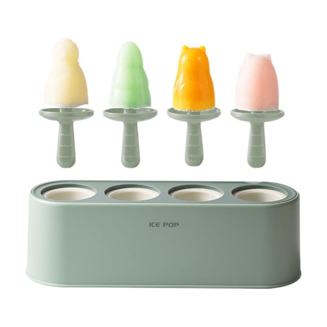 Toystoory Disfrute de palitos de caramelo de hielo caseros con molde de silicona, lata con 4 palitos de caramelo de hielo diferentes a la vez. Cocina y Comedor Patrón verde claro