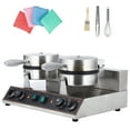 thumbnail image 2 of Yiwa Round Belgian Waffle Maker, Commercial Rotating Waffle Iron with 2-Grid Plates, Adjustable Temp, and Timer, 2 of 8