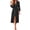 Black, variant on Womens Robe Three Quarter Sleeves Nightgown Flowy Comfortable Lounge Bathrobe Vacation Pajamas with Pockets