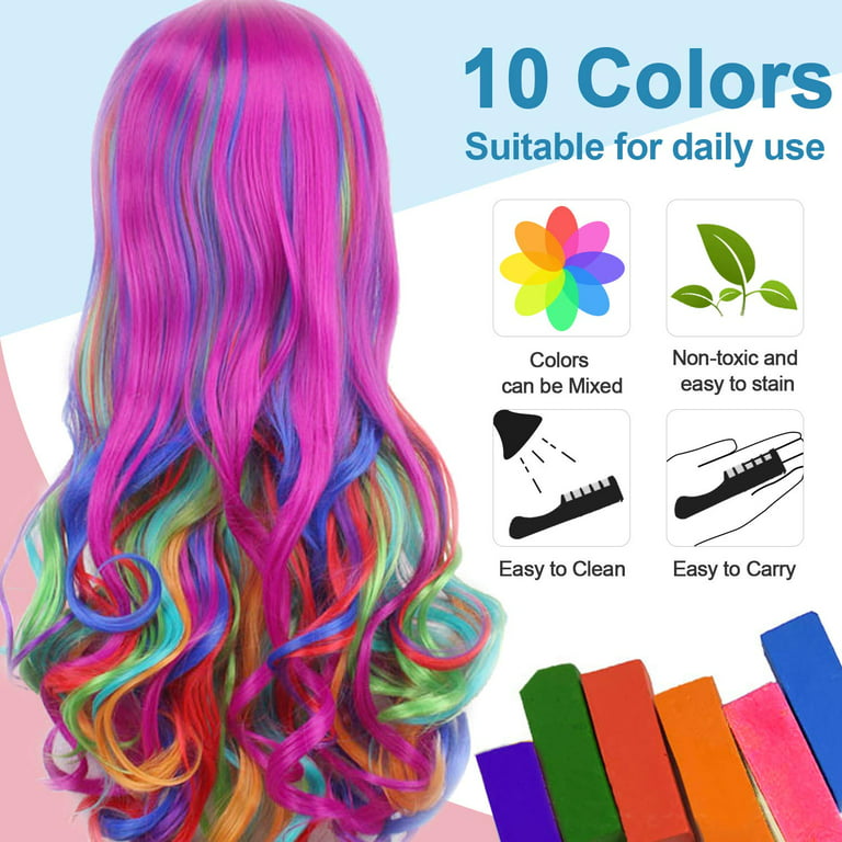 Hair Braiding Kit for Girls 8-12, FunKidz Handheld Hair Temporary Coloring  Clamp with Hair Chalk for Kids Washable Hair Makeup Kit