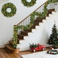thumbnail image 2 of GAOMON Christmas Tree Decor Set of 6, Green Prelit, Lifelike Wreaths, Garlands, Swags, Artificial Flocked Pine with Pine Cones for Doors, Walls, Mantels, Indoor Outdoor Holiday Display, 2 of 6