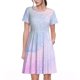 thumbnail image 1 of Easygdp Rainbow Unicorn Party para Vestido Transpirable de Mujer, Vestido Suelto de Manga Corta con Pliegues y Bolsillos para el Verano, 1 of 6