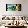 thumbnail image 2 of Elephant Stock Window To Villa Monastero Wall Art - Horizontal Multi Panel Canvas - Living Room Wall Decor - Nature Multi Panel - Blue And Teal Decor - 74" x 36", 2 of 4