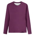 thumbnail image 4 of Besolor Womens Fall Spring Tunic Tops Crewneck Long Sleeve Basic T Shirts Solid Casual Loose Ladies Pullover Blouse, 4 of 4
