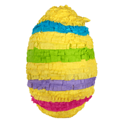 Easter Egg with Multi-Colored Stripes Pinata Yellow 11in x 17in