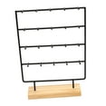 thumbnail image 1 of Bunblic Ear Card Display Holder Jewelry Display Stand with 20 Hooks Ears Storage Rack for Ear Cards Pendants Desktop Black, 1 of 7