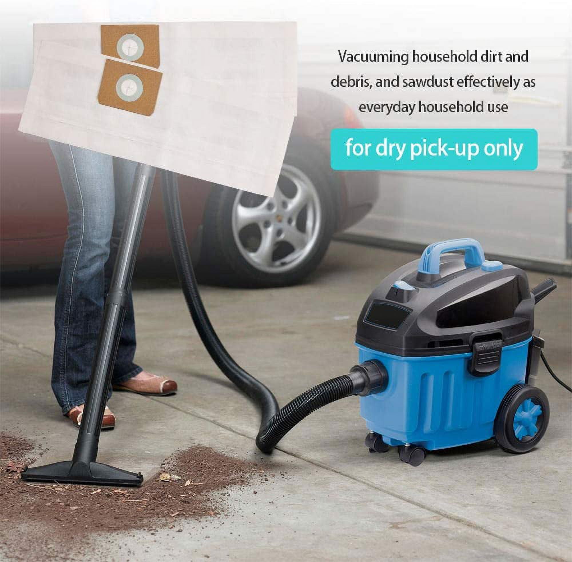 6-Pack Fit 4 Gallon Standard Dust Collection Bag,VDB45, Wet/Dry Vacuum Cleaners