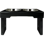 OurPets Barking Bistro Adjustable Raised Dog Feeder Stainless Steel Bowl for Dogs, 7 Cups Dry Food